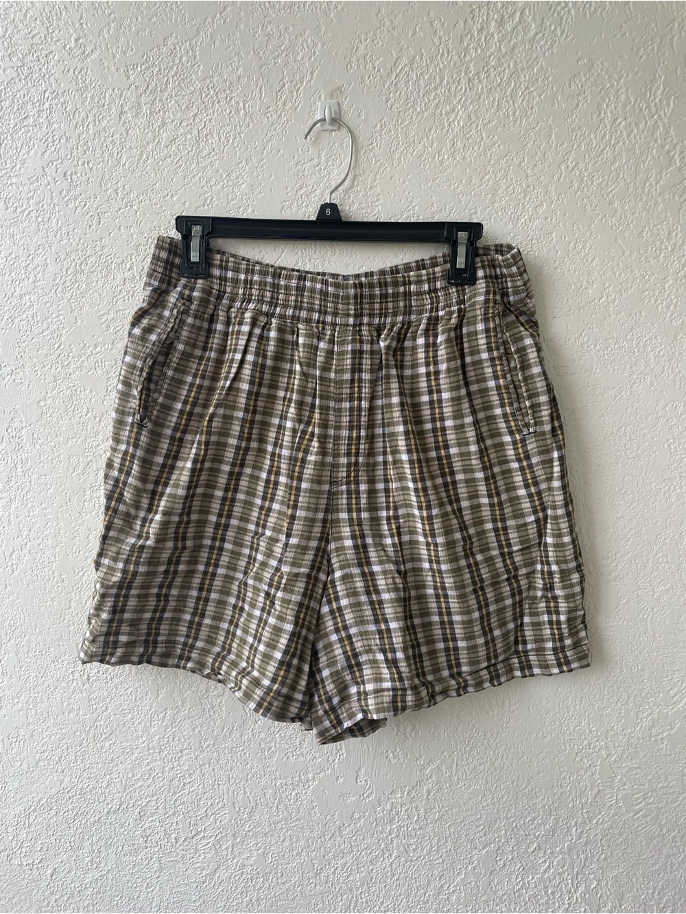 Plaid Cotton High Waisted Shorts